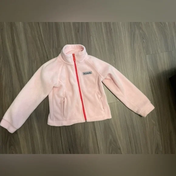 Columbia Pink Fleece Jacket girls size XXS 4/5 - Picture 5 of 6